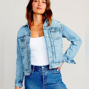 Old Navy classic jean jacket - size L - NWT - distressed light wash